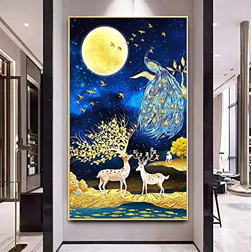 DIY 5D diamant peinture kits full drill lune point de croix strass