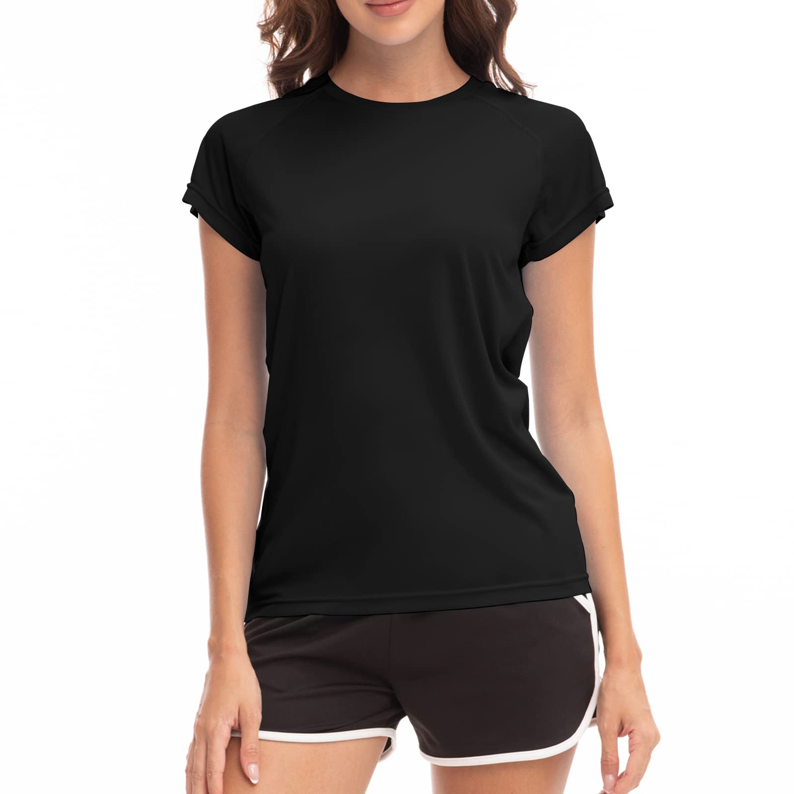 MEETWEE kurz & Lang Damen Surf Shirt Rash Guard UV Shirts Schwimmen Tankini UPF 50+ Kurzarm Badeshirt Bademode Shirt
