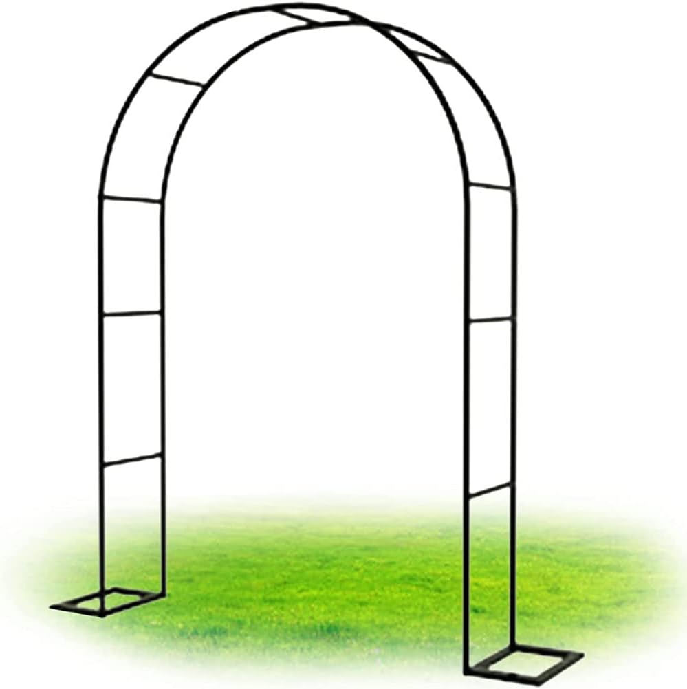 Entryway Garden Arch Arbour Metal Pergola Arbor, W180xh220cm W240xh220cm Strong Anti-Rust Tubular Trellis, for Climbing Plants Bridal Party Decoration,Black,W1.4M*H2.3M