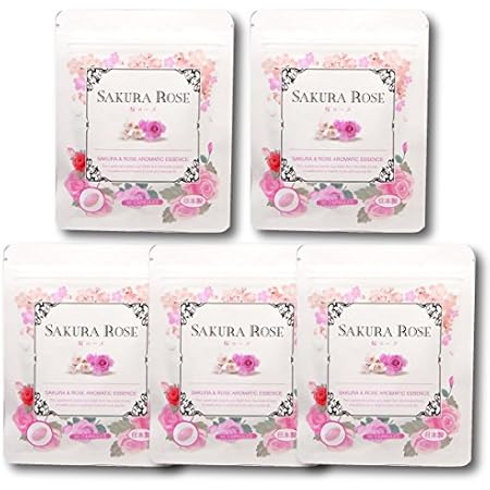 Amazon ローズサプリ 濃縮生 桜ローズ 5袋セット150日分 濃厚成分がとろ り 桜とローズの香り ローズサプリ 月見草