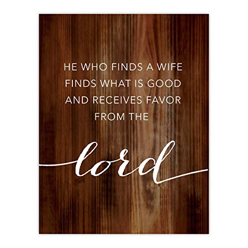 Andaz Press Christian Bible Verses 8.5x11-inch Wood Poster, He who