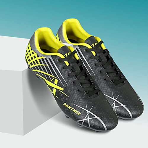Image of Vector X Mens Panther-2.0 Black-Green-Silver Football Shoes - 8 UK ()