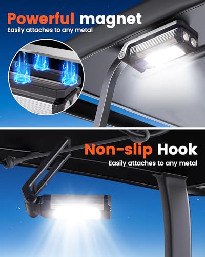 Golf Cart Lights with Magnetic Charging & 360° Rotation - LED Dome Light Accessories Featuring Hook/Carabiner, 7 Modes, Power Bank - for Camping, Hunting(1)