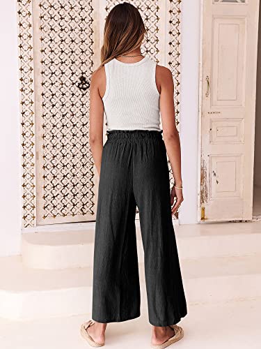 ANRABESS Women Linen Pants Casual Loose High Waist Boho Wide Leg Cropped Palazzo Beach Pants Summer Outfits 2025 Trendy4