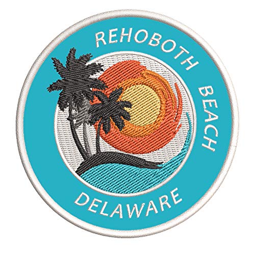 Rehoboth Beach, Delaware Sunset Scene Embroidered Premium Patch DIY Iron-on
