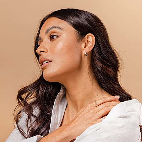 Image of PAVOI 14K Gold Plated Chunky Huggies Earrings for Women - 925 Sterling Silver Posts Small Gold Huggie Hoop Earrings - Ultra Thick Hoops Trendy Jewelry