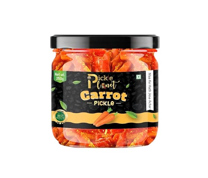 Pickle Planet Traditional Carrot Pickle | Gajar Ka Achar with Spiced Perfection - 250gm
