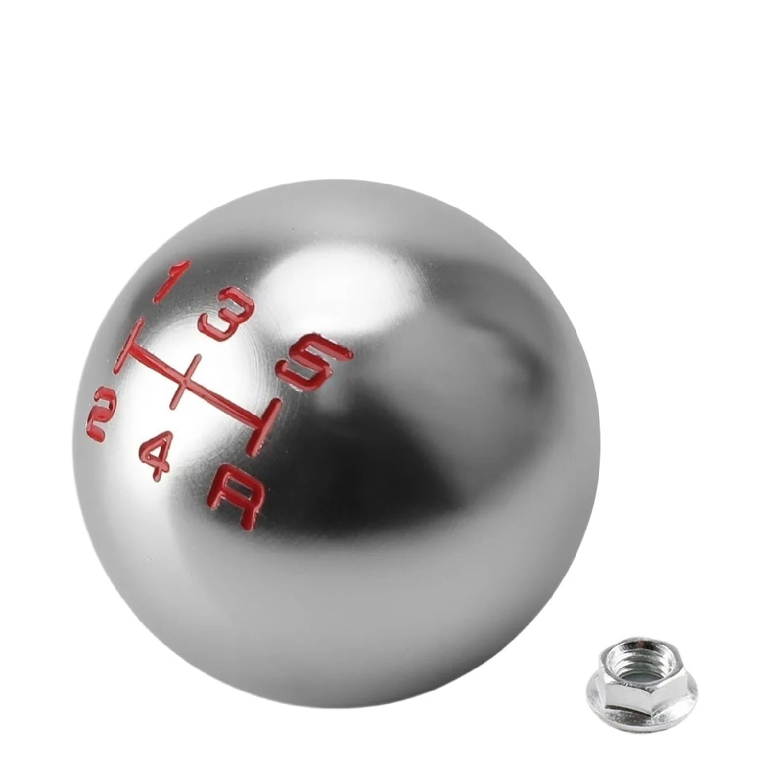 Jxewmtmc 5 Speed Silvery M10 Adapter 5/6 Gear Shift Knob With Speed Round Ball Replacement Shifter Automatic Manual Stick Heads Universal Gear Stick Shift Cover(5 Speed Silvery)