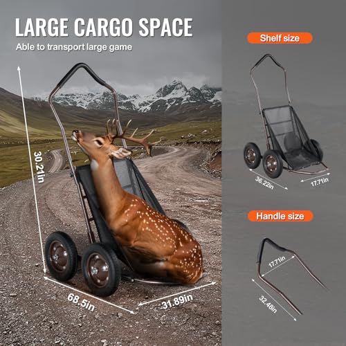 Vevor DEER CART 500 LBS 4 WHEEL Deer Cart, 500 Lbs Capacity Folding Game Cart thumb #3