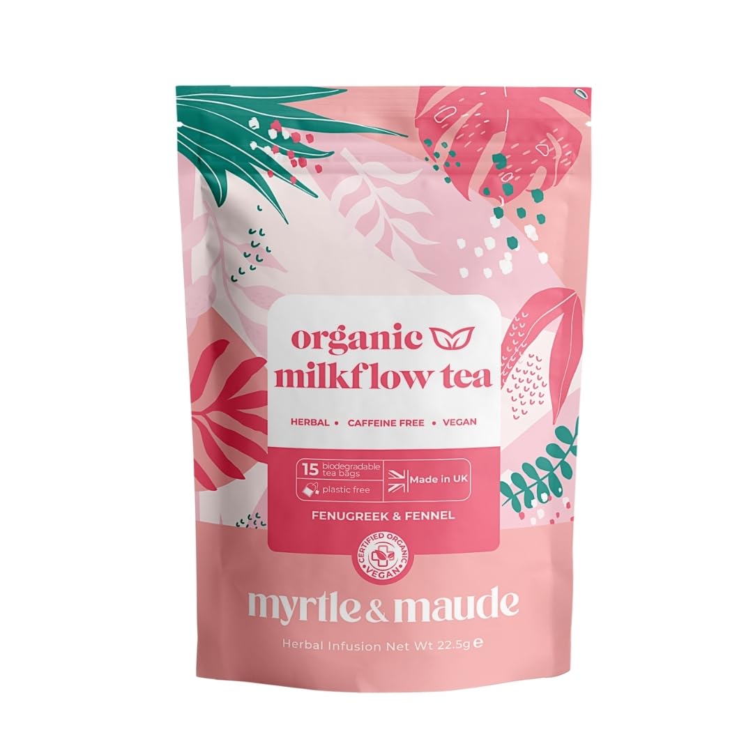 Sponsored Ad – Myrtle & Maude - Milk Flow Tea (30 g (Pack of 1)) - Boost Lactation for Breastfeeding Support - 100% Organic Fenugreek & Fennel Tea - Caffeine Free - Certified Vegan