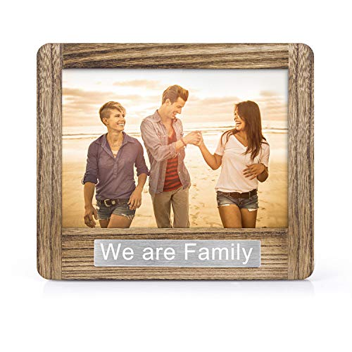 DLQuarts 5x7 Picture Photo Frame [We are Family] Theme, Horizontal, 5x7 Without Mat and 3.5x5 with Mat, Carbonized Black
