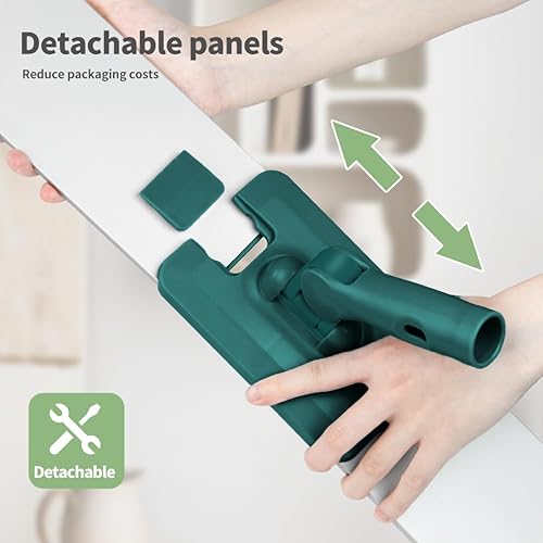 Miniatura 5 de CQT Commercial Flat Microfiber Floor Mop Cleaning System 24" Inch Wet Dry and Dust Hardwood with 4 Washable Pads Cleaner for Laminate Tile Stainless