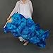 WXHVLTT Belly Dance Silk Veil Fans, Women Real Silk Belly Dance Fan Veil, Silk Fans for Dancing Long Tie-Dyed Dance Fans 1.8 Meter/ 5.91 Ft(Blue)