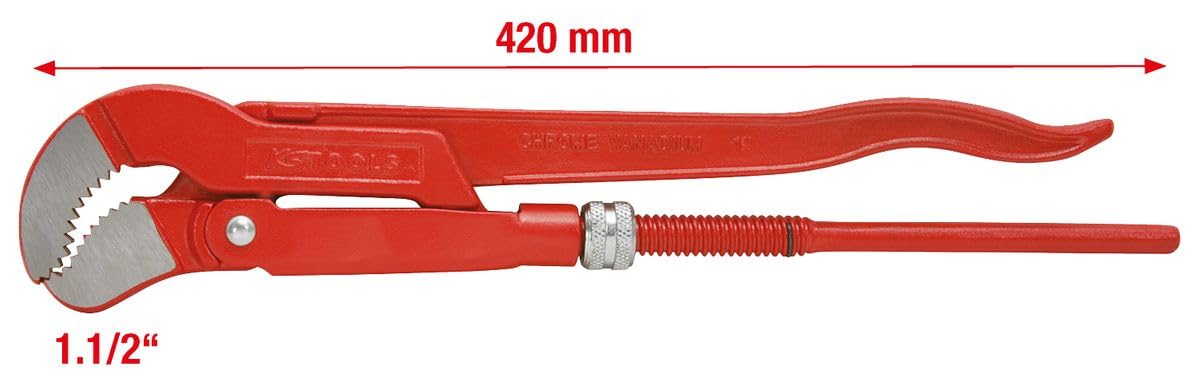 KS Tools 113.1500 Alicates para tubos en ángulo de 45°, 1,1/2"
