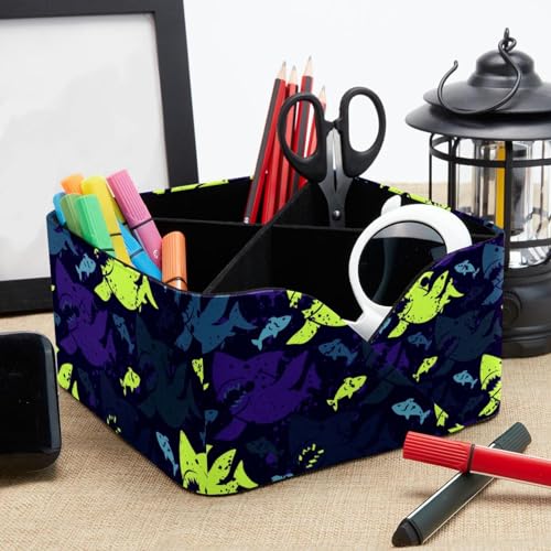 Porte-crayons grunge avec 4 compartiments de rangement pour stylos - 8