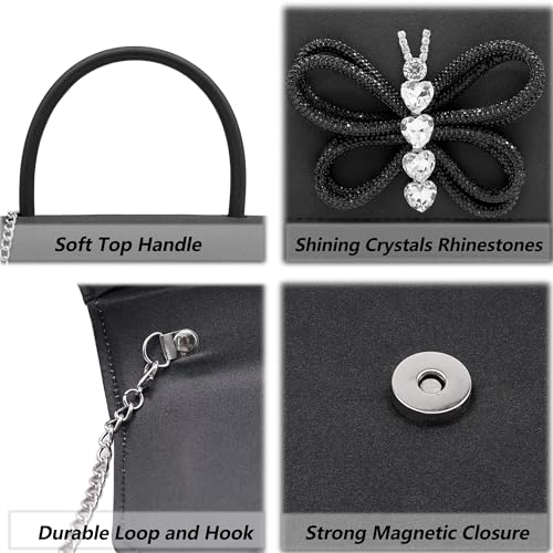 Image of Women's Evening Bag Bridal Party Clutch Purses Cocktail Prom Handbags with Patent Leather