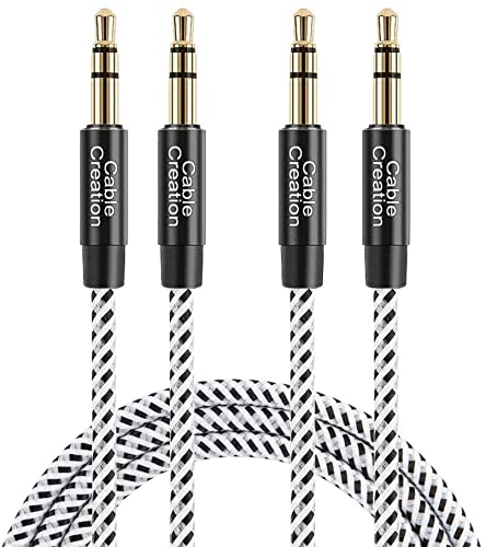 [Apple MFi Certified] AUX Cord for iPhone, 3.5mm AUX Cable for Car Stereo(2 Pack) Compatible with iPhone 12/11Pro/SE/X/XR/XS/8 7 iPad/iPod, Using with Car/Home Stereo, Speaker, Headphone Sliver+White