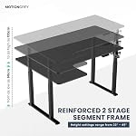 MotionGrey - 63 Inch L Shape Electric Motor Height Adjustable Standing Desk, Commercial Office Ergonomic Stand Up Desk, Adjustable Sit Stand Desk Stand - Black Frame Dual Motors Left Side Table Top