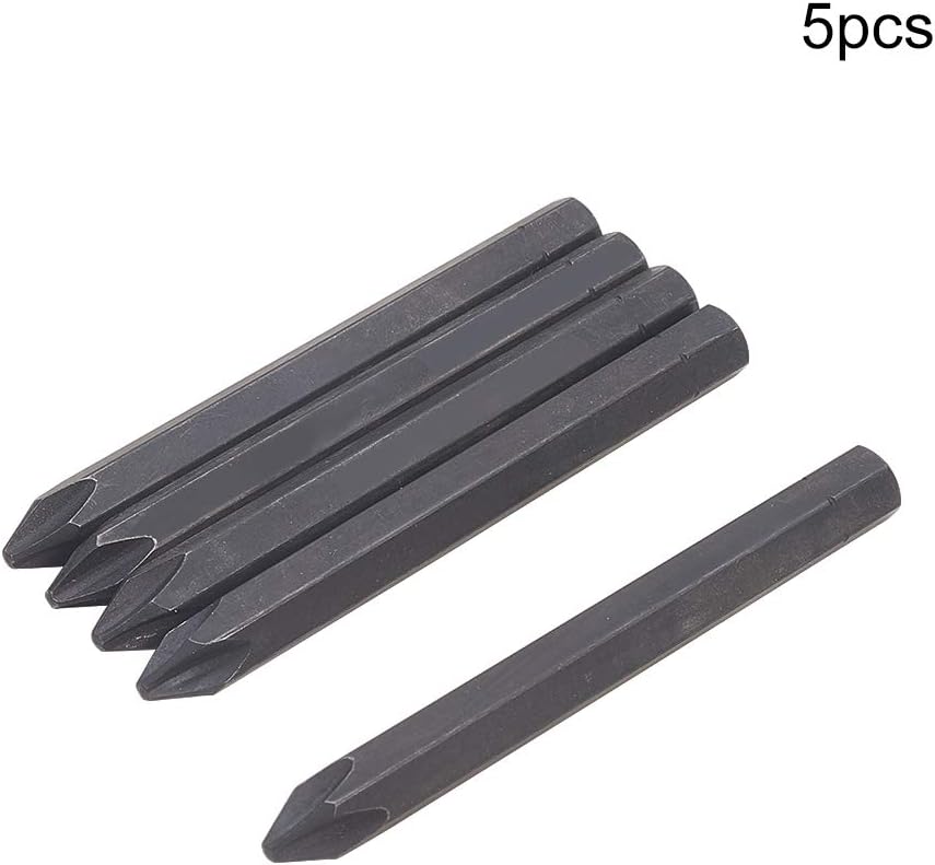 Utoolmart 5Pcs 8mm Dia Hex Shank Phillips PH2 Magnetic Screwdriver, 2 Screwdriver Bits, Length: 80mm