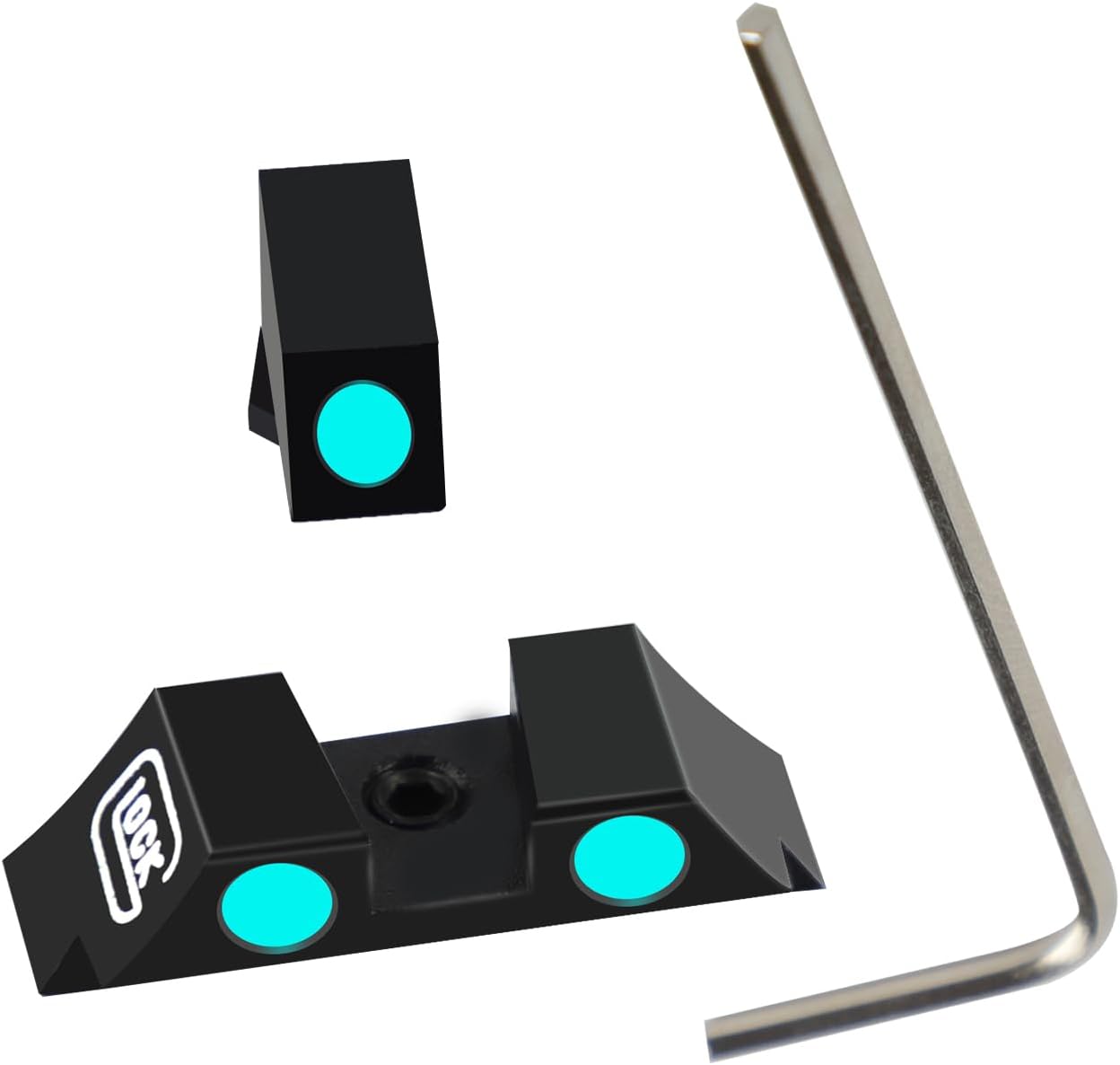 Kingson Front and Rear Handgun Sights Glow in The Dark for Glock Pistols, Fits Glock 17, 17L, 19, 22, 23, 24, 26, 27, 33, 34, 35, 38 and 39