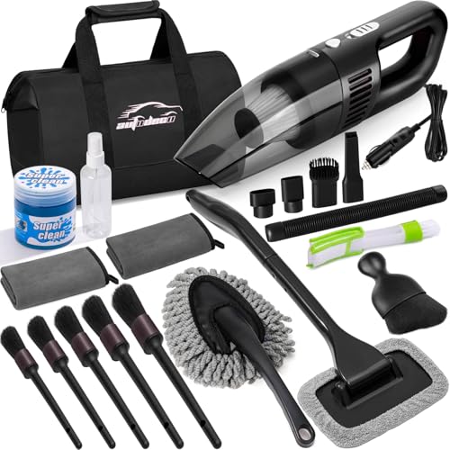 AUTODECO Car Cleaning Kit, Car Vacuum Interior Detailing Cleaner Kit