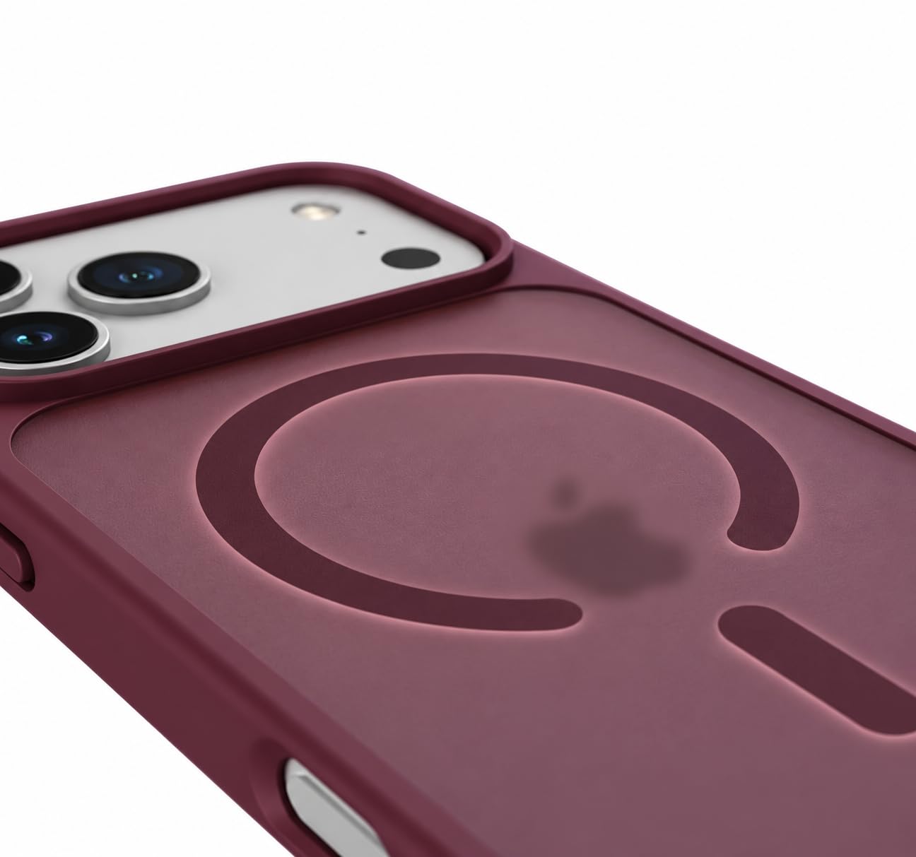 EGOTUDE for iPhone 18 Pro & iPhone 17 Pro Case, Frosted Translucent Matte Hard Back Cover Compatible with Mag-Safe (Burgundy) — Amazon image 3