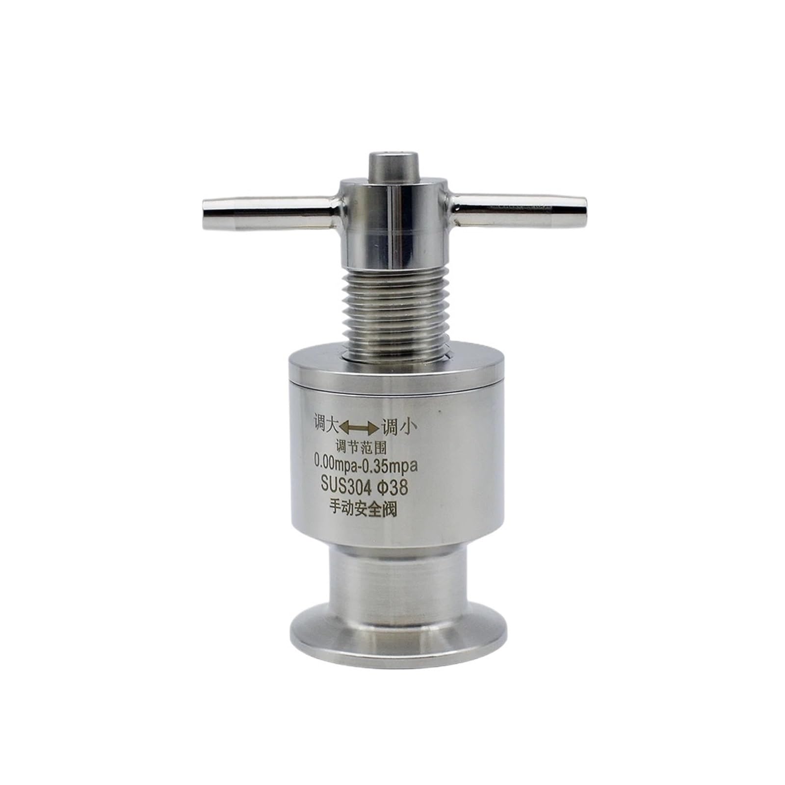 Tubo OD 50 mm SUS304 1,5" válvula de Seguridad de Alivio de presión Ajustable con Triple Abrazadera