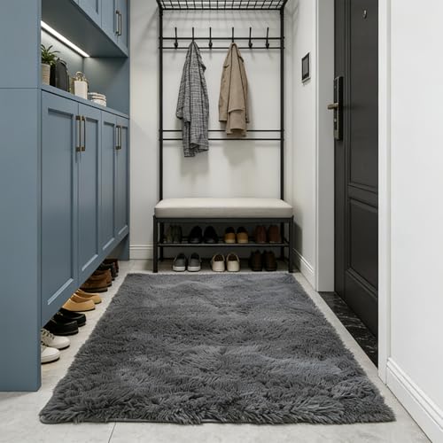 Tapis de salon élégant à poils longs design moderne pour intérieur raffiné