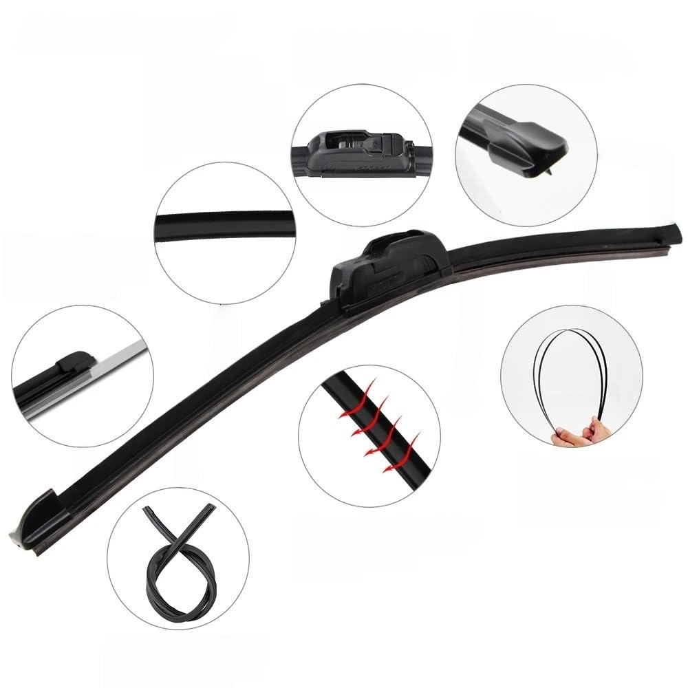 Spazzole tergicristallo per auto Spazzole Tergicristallo Per Auto Tergicristalli Senza Staffa In Gomma Morbida Telaio | Spazzole tergicristalli Tergicristalli senza staffa senza telaio in gomma morbida(Type B 1pcs 16 inch 400mm)