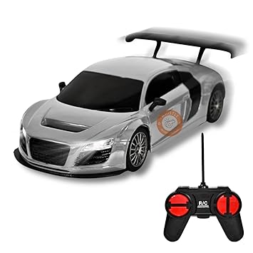 Partish Remote Control Car Kid Super Racing Sports High Speed Toy Vehicle Motor RC Chargeable Cars Birthday Christmas Gifts for Age 3 4 5 6 7 8 9 10 Years Boys Girls (Grey)