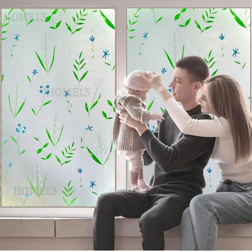Image of HOME13 Frosted Window Film Decorative Static Cling Window Film Window Clings Privacy Non-Adhesive Frosted Glass Film for Living Home 12x38
