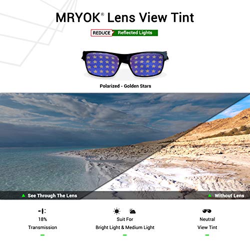 Image of Mryok Polarized Replacement Lenses for Oakley Style Switch OO9194 - Golden Stars