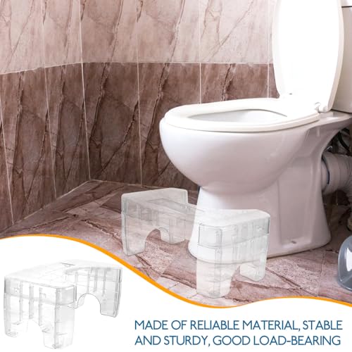 Tabouret de toilette robuste en plastique transparent avec surface antidérapante - 5