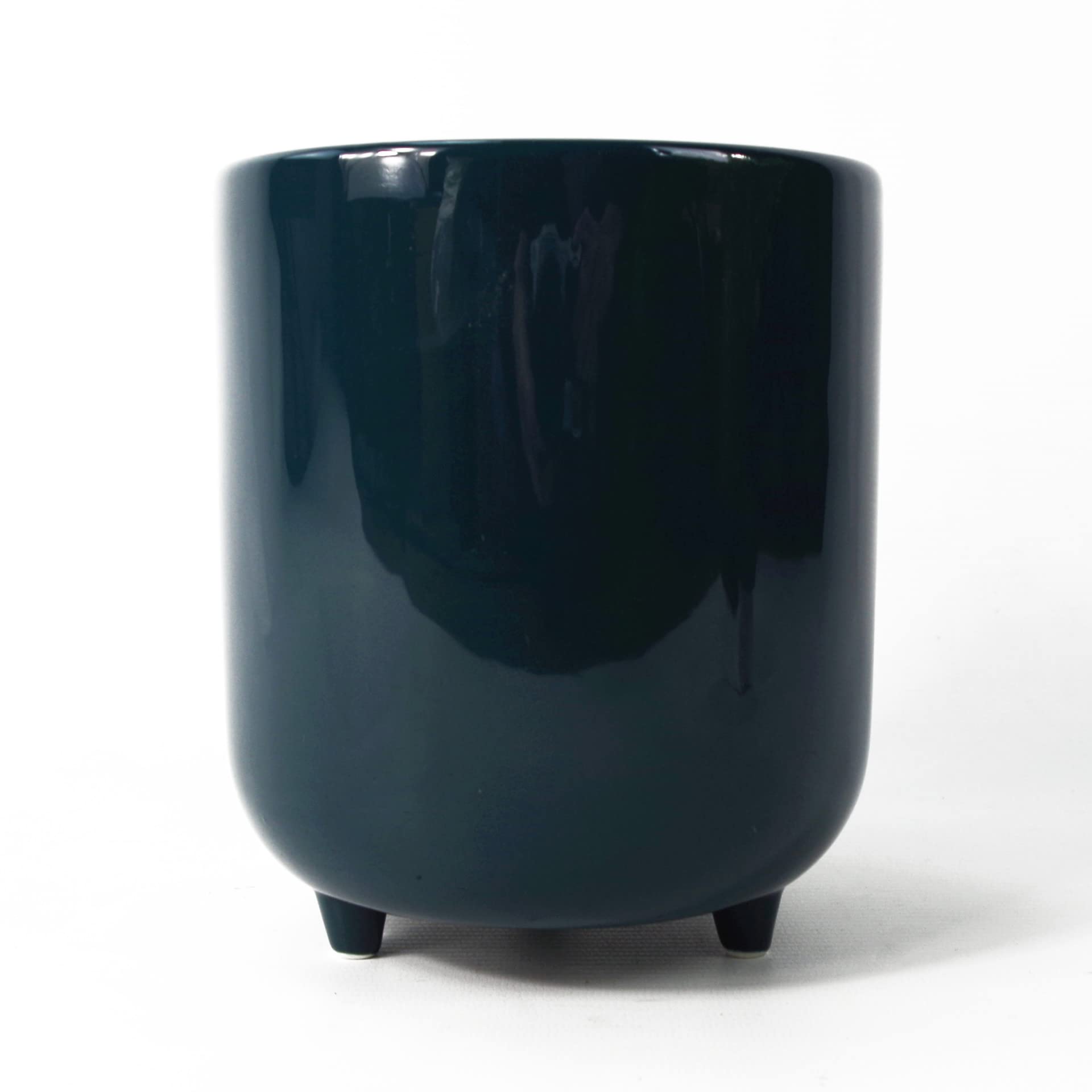 Leaf Ceramic Planters, Teal, 13cm