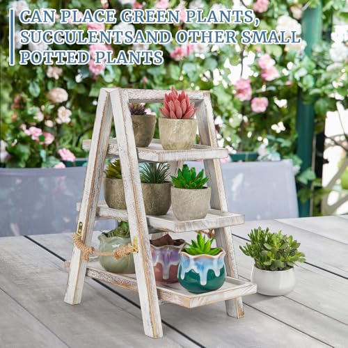 Image of Flenpptly Wooden Cupcake Stand, 3 Tier Cupcake Display Stand for Dessert Display, Dessert Stands with Serving Tray and Foldable Stand for Party, Birthday, Wedding, Events, Baby Shower (White)