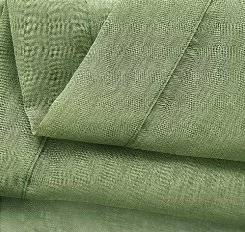 Rain City Sage Green Semi Sheer Curtains Faux Linen Sheer Window Curtain Panels Drapes 72 Inch Length With Rod Pocket For Living Room Girls Kids Room Bedroom 2 Panels 52 X 72 Inches Long Sage Green #TOP6