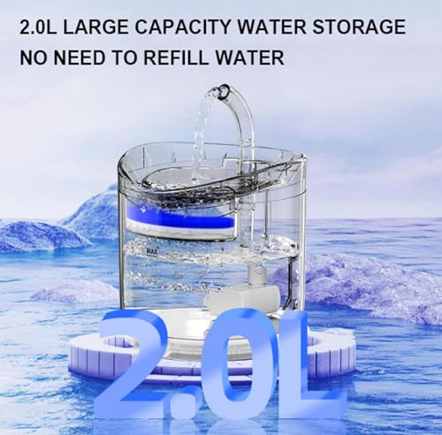 Fuente de agua para gatos con batería 2L miniatura 2