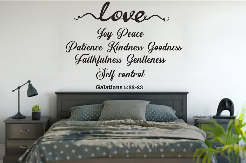 Miniatura 4 de Inspirational Bible Verse Wall Decal Sticker, Love Joy Peace Patience Kindness ..-Galatians 522-23 Christian Religious Scripture Quotes Wallpaper