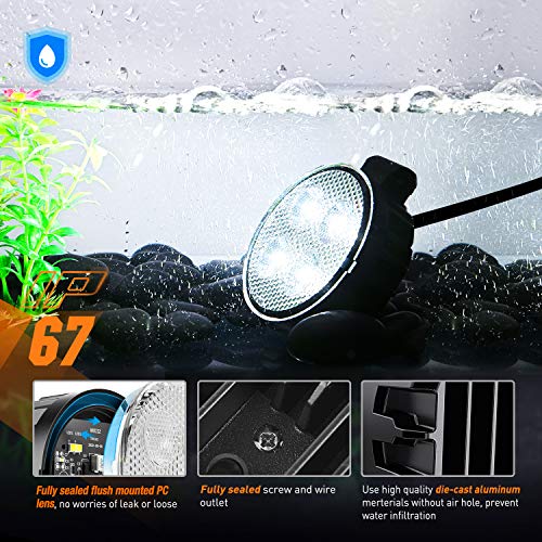 Image of Nilight 2 PCS 3 Inch LED Pods Round 1500LM Built-in EMC Work Light 90 Flood Beam Angle Offroad Side Lights w / 16AWG DT Wiring Kit for Tractor Truck Boat ATV UTV