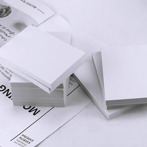 Miniatura 3 de Paquete de 100 hojas con 100 hojas de notas blancas en blanco, blocs de escritura, blocs de arañazos para tomar notas y recordatorios, trabajo,