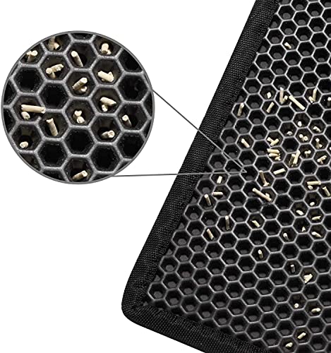 Tapete Higiênico Coletor de Areia Para Gatos Preto Tamanho M - 45X60