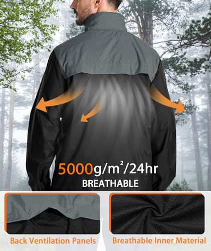 SWISSWELL Mens Rain Jacket Waterproof Windbreaker Hidden Hooded Lightweight Breathable Rain Coat for Golf Hiking Cycling4