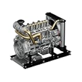 L4 Engine Kit That Runs, 300+Pcs 1:10 Metal Inline 4 Cylinder Engine DIY Assembly Kit, OHV Inline Diesel Engine Model with Cooling System Mechanical Educational Gifts for Adults