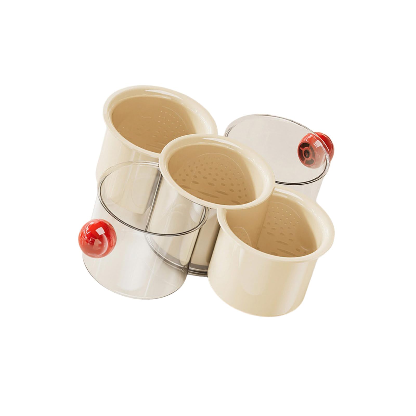 Tsophreniq Layer Rotating Snacks Tray with Removable Compartments and Water Drain Function for Fruits Nut Storage Container