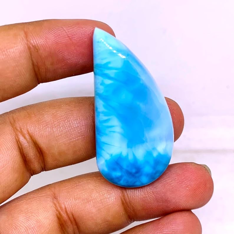Larimar pour fabriquer un collier unique, cabochon de lithothérapie DIY - 3