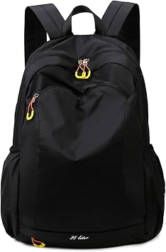 Casual Backpack Daypack 25 L Waterproof Lightweight Rucksack Large Nylon Backpack for Women Men Travel Hiking Daily Use Black B