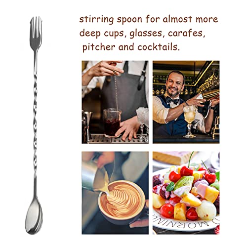 4 Stück Cocktail Rührlöffel Lang Cocktaillöffel Gedreht Mischen Bar Löffel Edelstahl Rührlöffel Multifunktions Lang… - Image 5