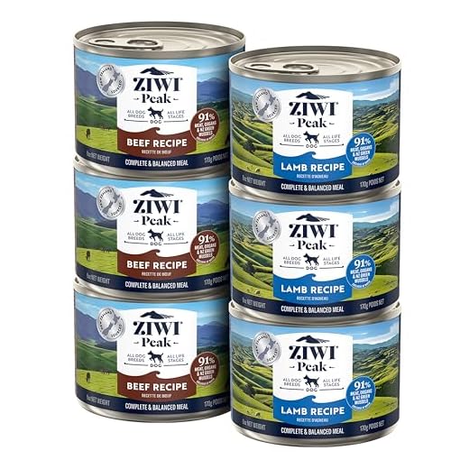 ZIWI Peak Wet Dog Food Variety Pack - Beef and Lamb, 6 Pack (6oz Each)