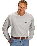RIGGS WORKWEAR by Wrangler Men's Long Sleeve Pocket T- Shirt,Ash Heather,X-Large