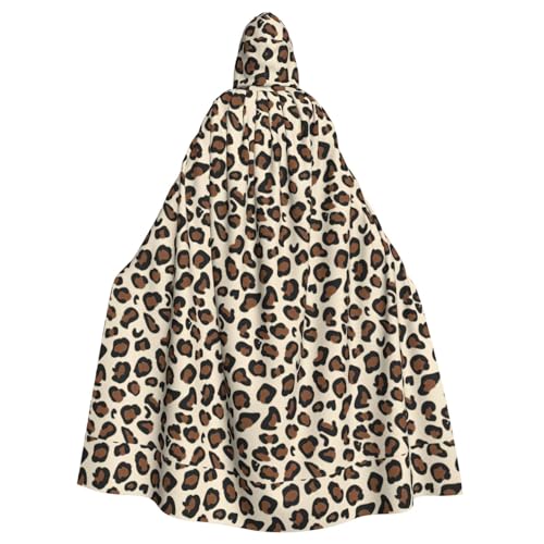 WYCZHY Capa de disfraz de larpa con estampado de leopardo para adultos, capa medieval para festival renacentista, uso gótico
